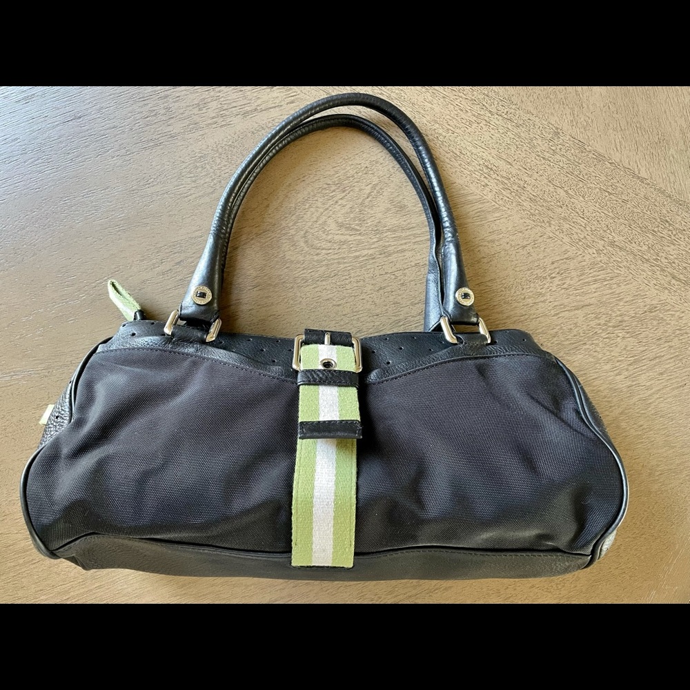 Cole Haan (Vintage) Handbag.  Sporty, yet elegant, roomy & fun! Lime green liner